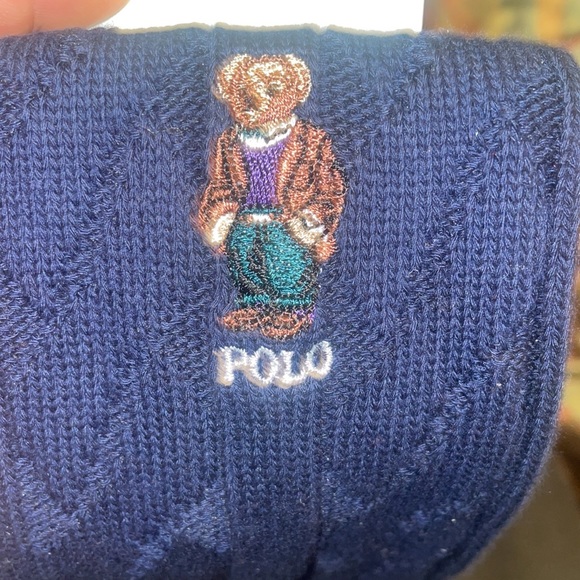 Polo Bear By Ralph Lauren Classy Bear Socks and Beanie Bundle - Picture 2 of 3